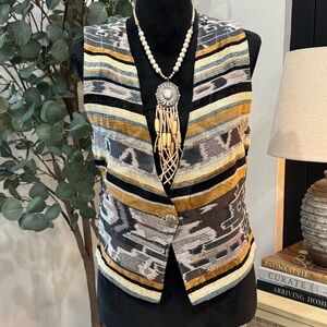 Vintage WILLOWBEND western print tapestry vest